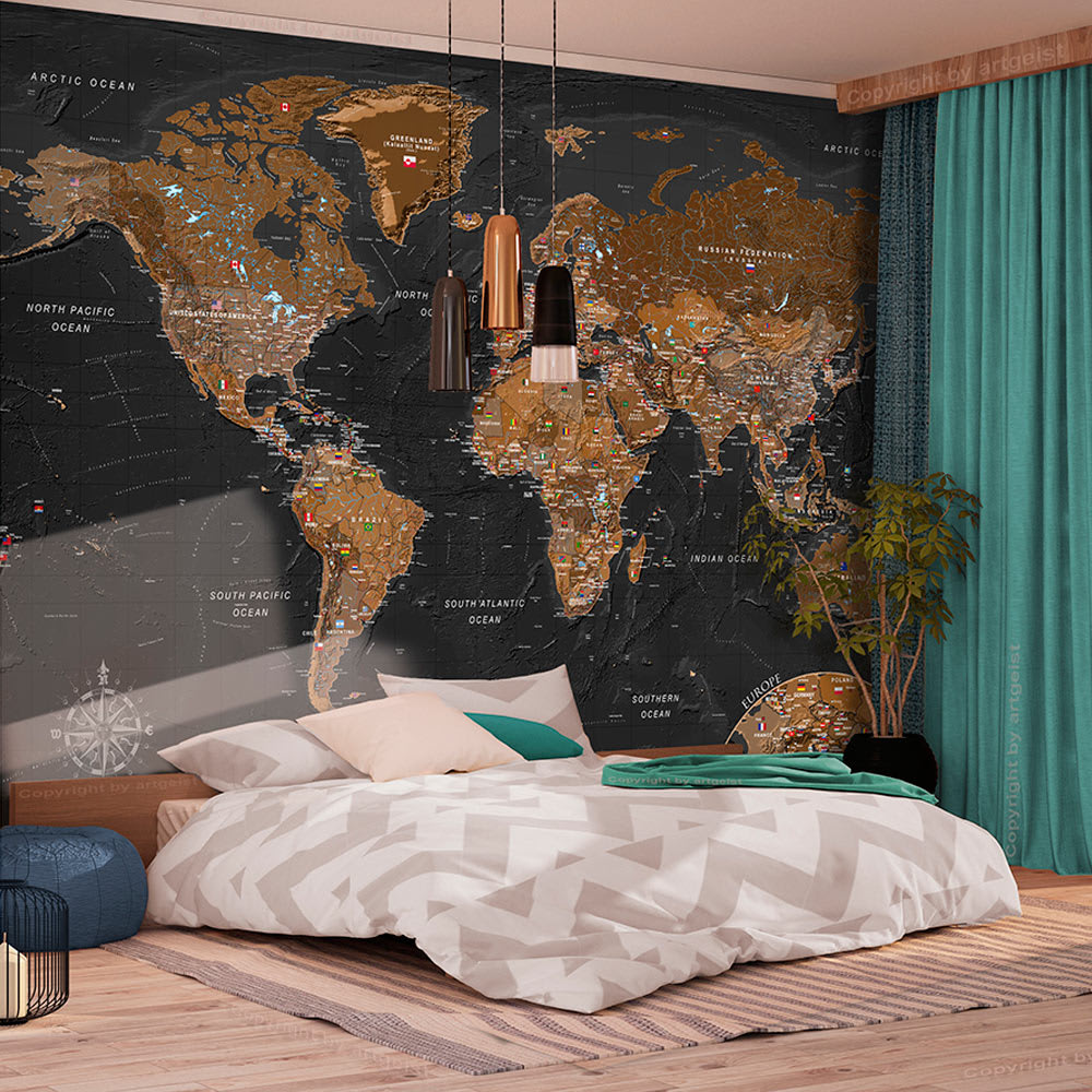 Papier peint carte du monde world: stylish map 350x245 cm
