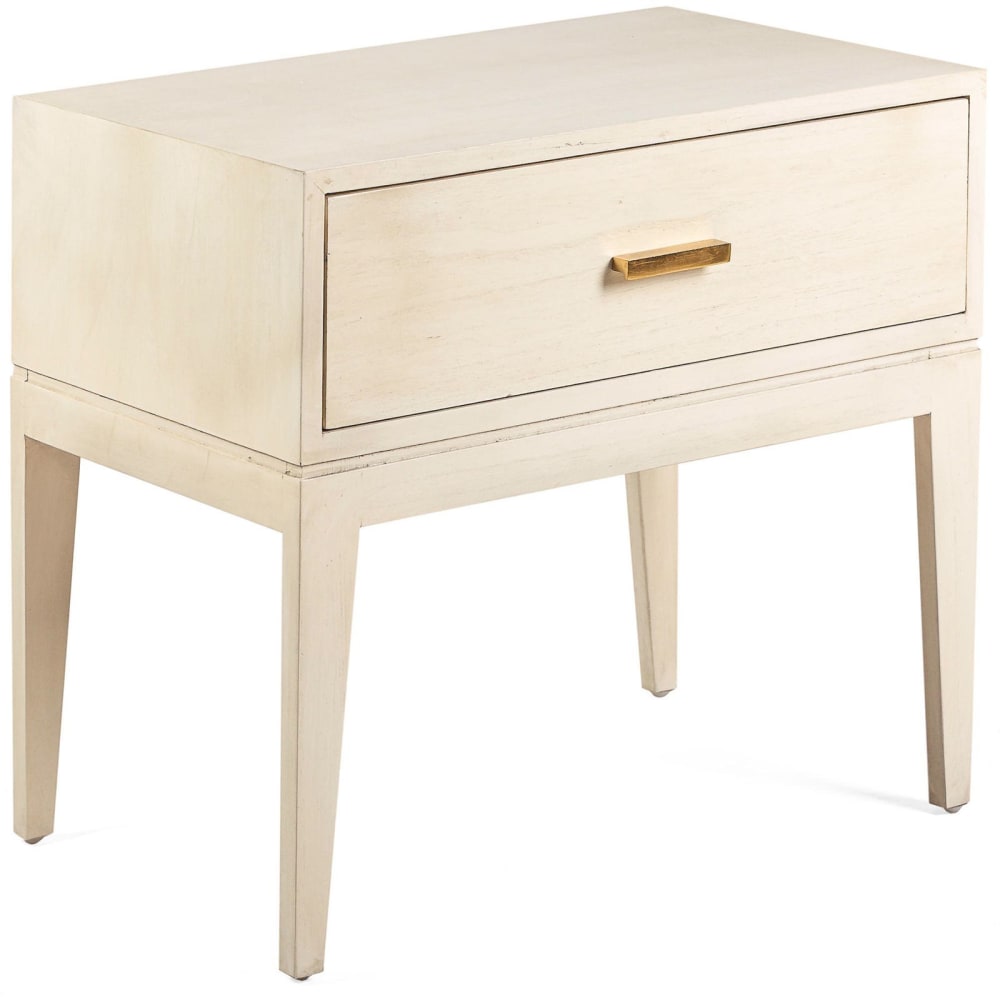 Table de chevet rectangulaire en bois et métal