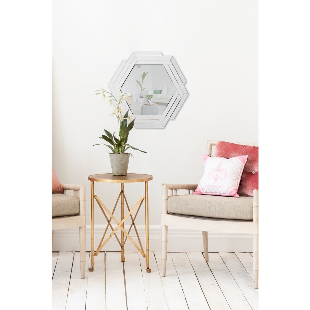 Miroir mural hexagonal en métal artemis 1610 - Maisons du Monde