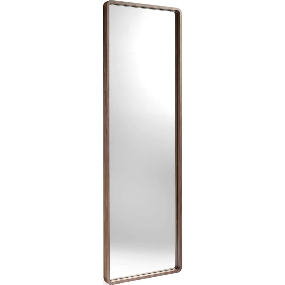 Miroir sur pied rectangulaire en bois placage noyer