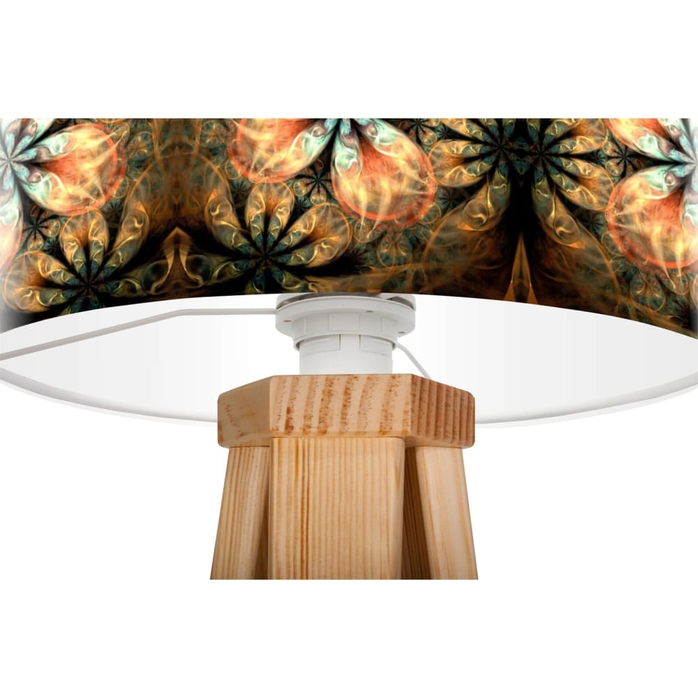 Lampe de chevet en bois motif mandala — vue 3