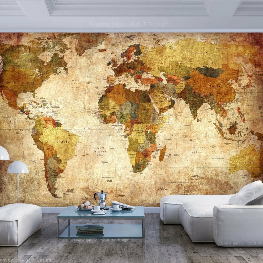 Papier peint ancienne carte du monde 300 x 210 cm