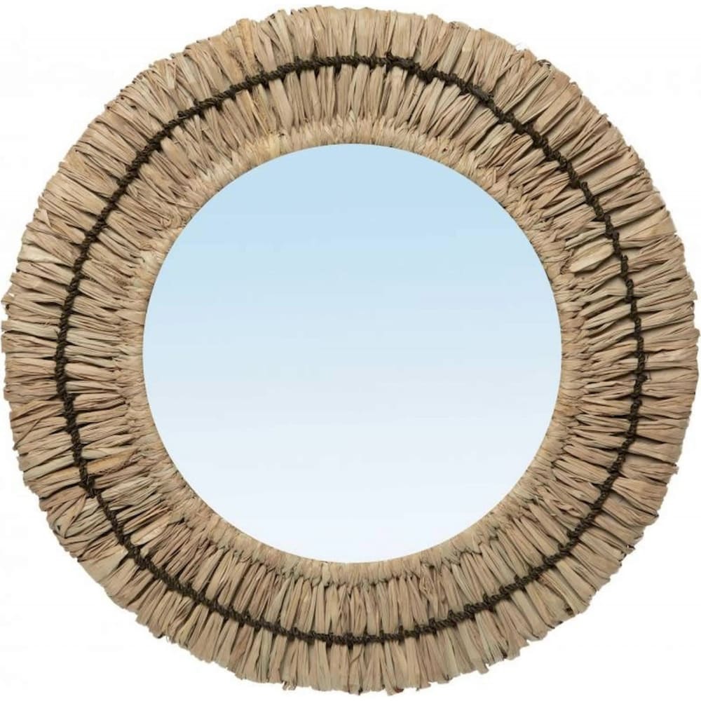 Miroir rond en raphia Bali Bazar