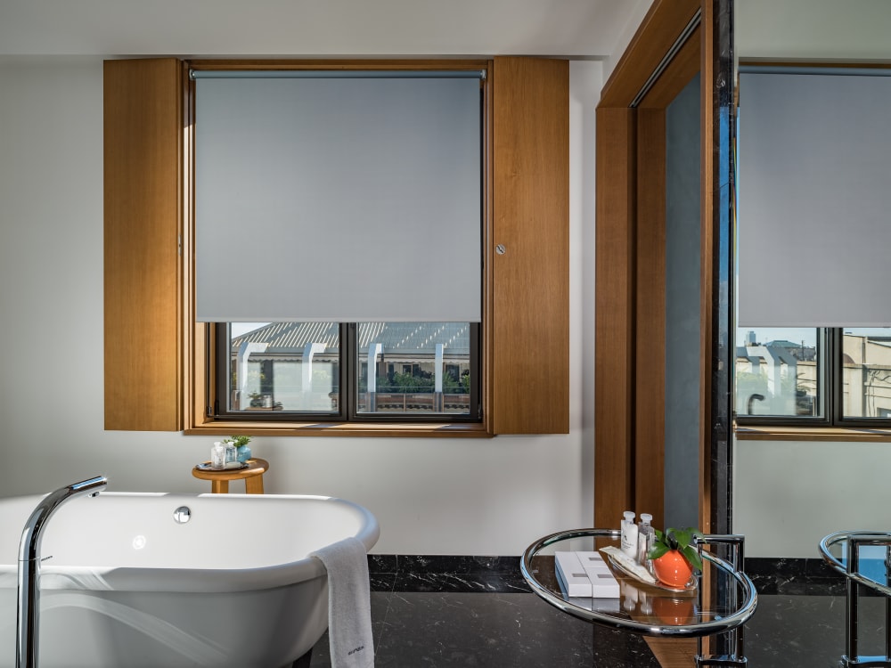 Store enrouleur occultant gris 160 x 190 cm