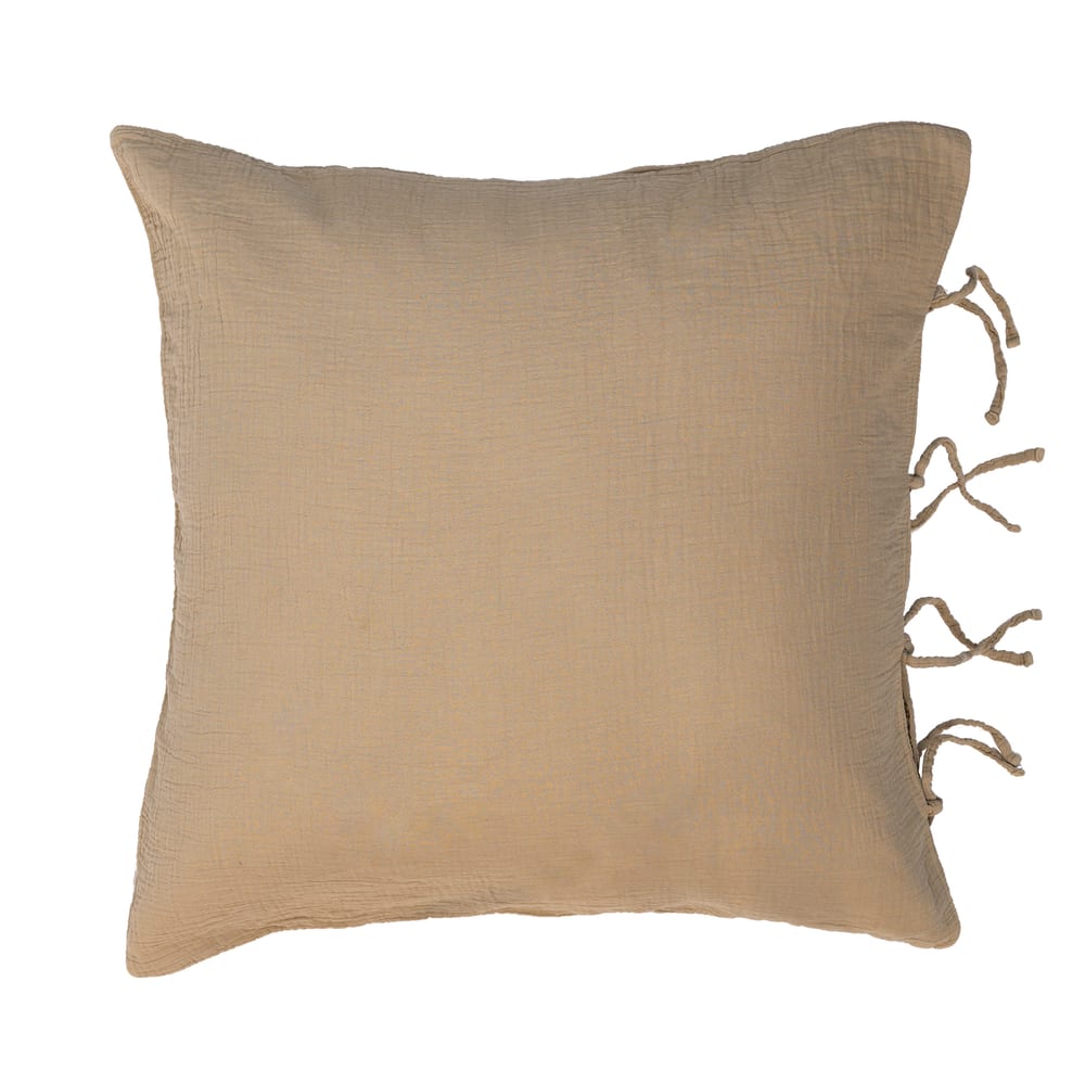 Taie d'oreiller en gaze de coton light mastic 65X65 CM