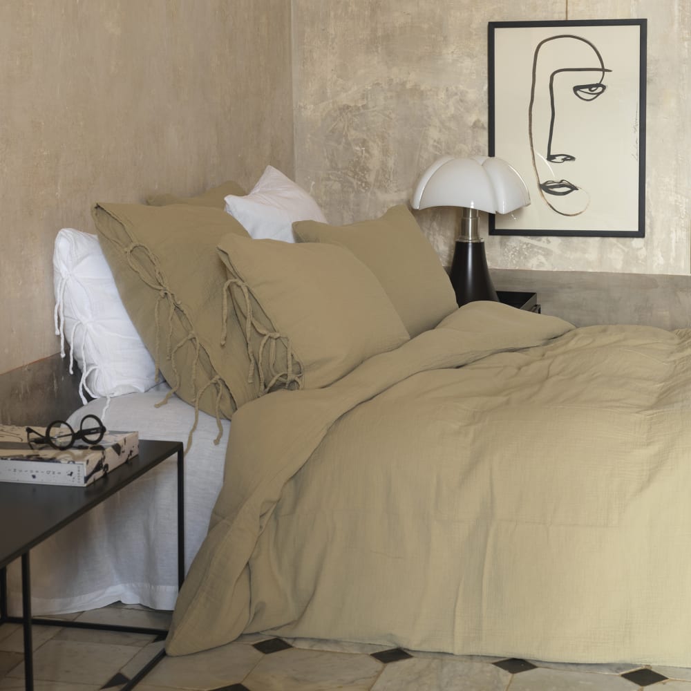 Taie d'oreiller en gaze de coton light mastic 65X65 CM — vue 4