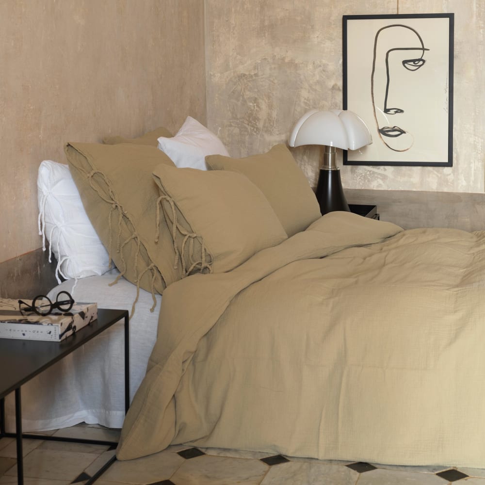 Housse de couette en gaze de coton light mastic 260X240 CM