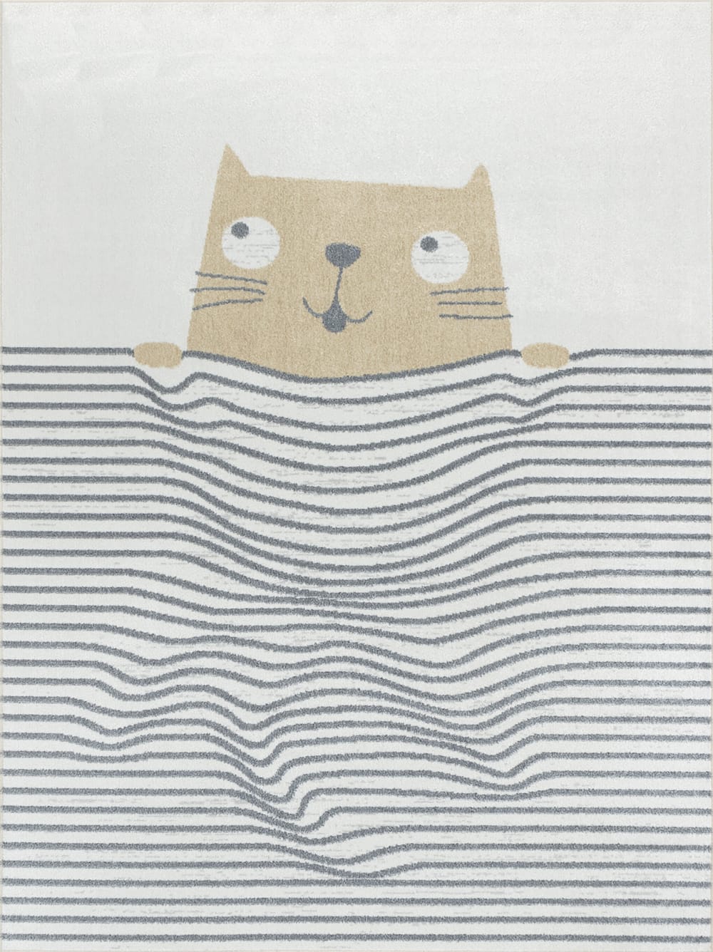 Tapis Enfant Lavable en Machine Chat Brun/Beige 160x213