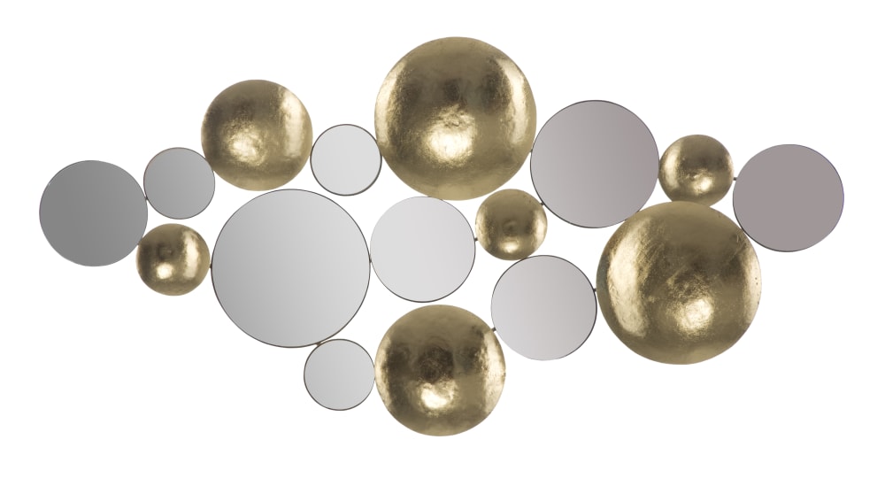 Cadre décoratif en métal avec miroirs glam 118 x 2.5 x 60 cm