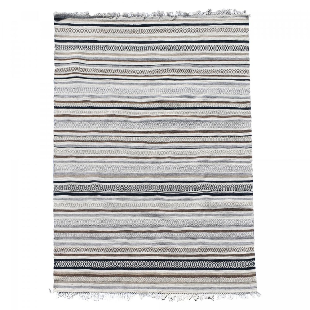Un amour de tapis Tapis kilim 240x340 laine beige, marron style contemporain
