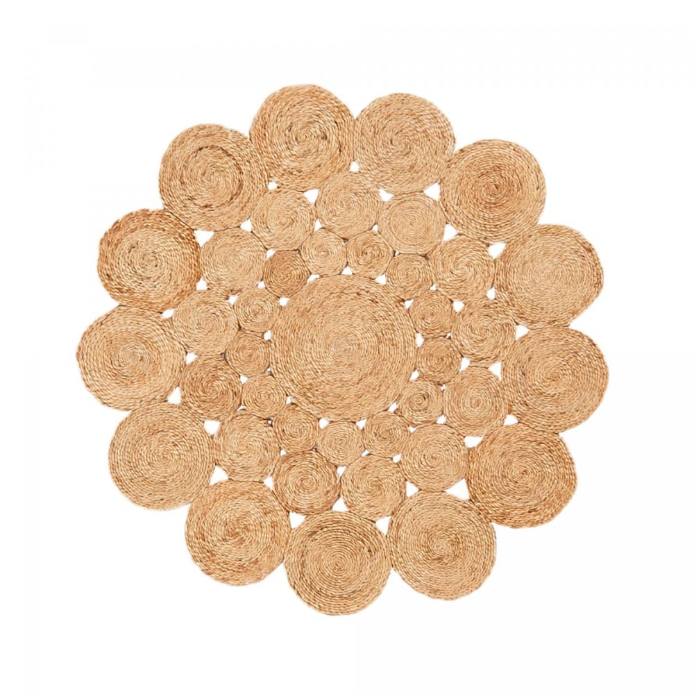 tapis rond en jute tissé