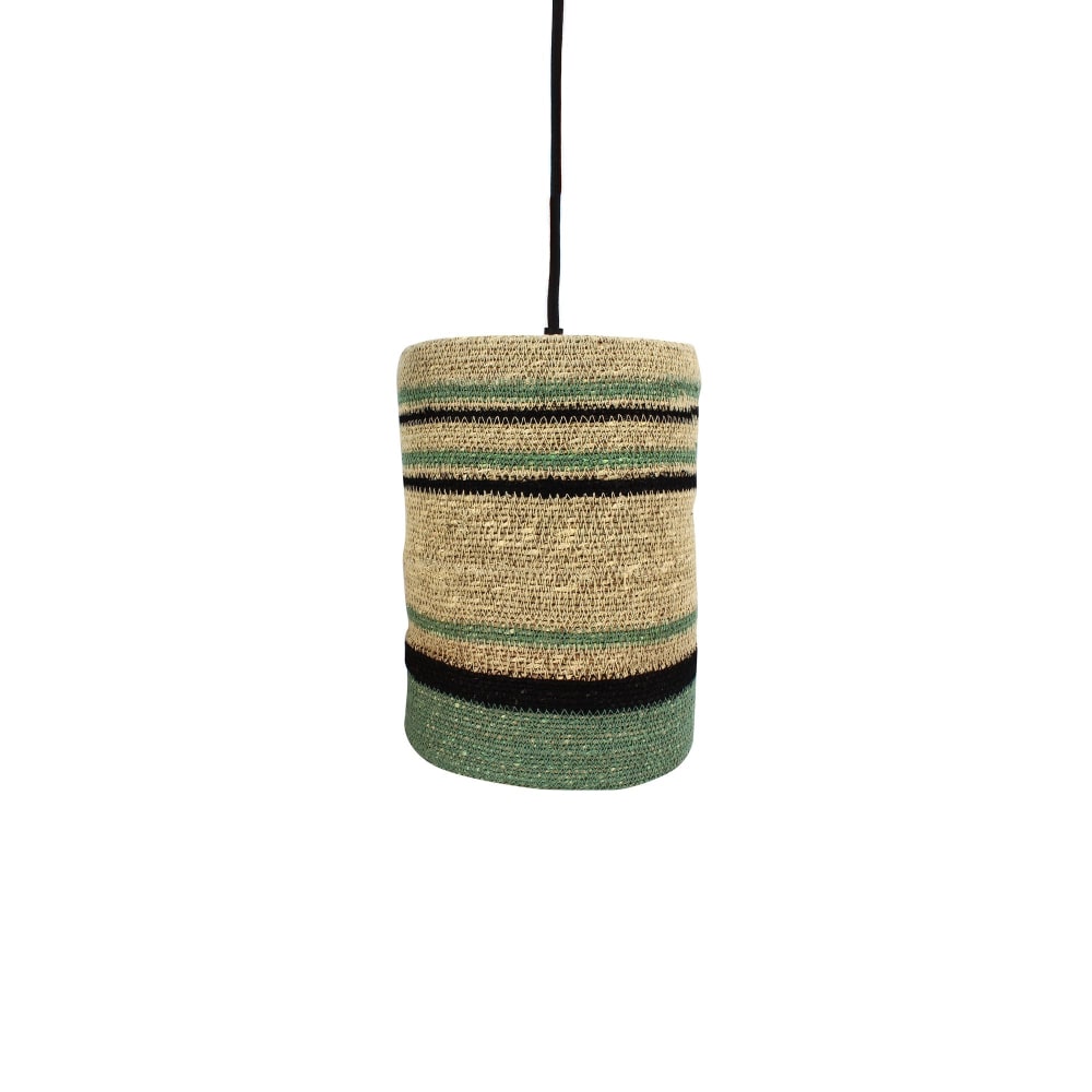 Suspension en jonc de mer naturel et vert - Maisons du Monde