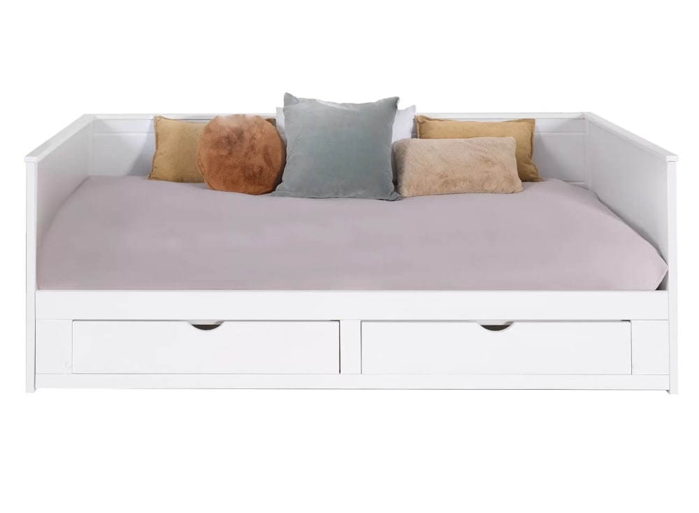 Lit banquette extensible 90x200 Blanc