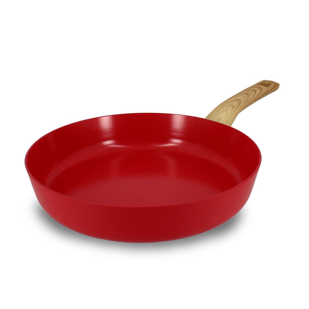 Poêle 28cm avec revêtement céramique rouge - tous feux