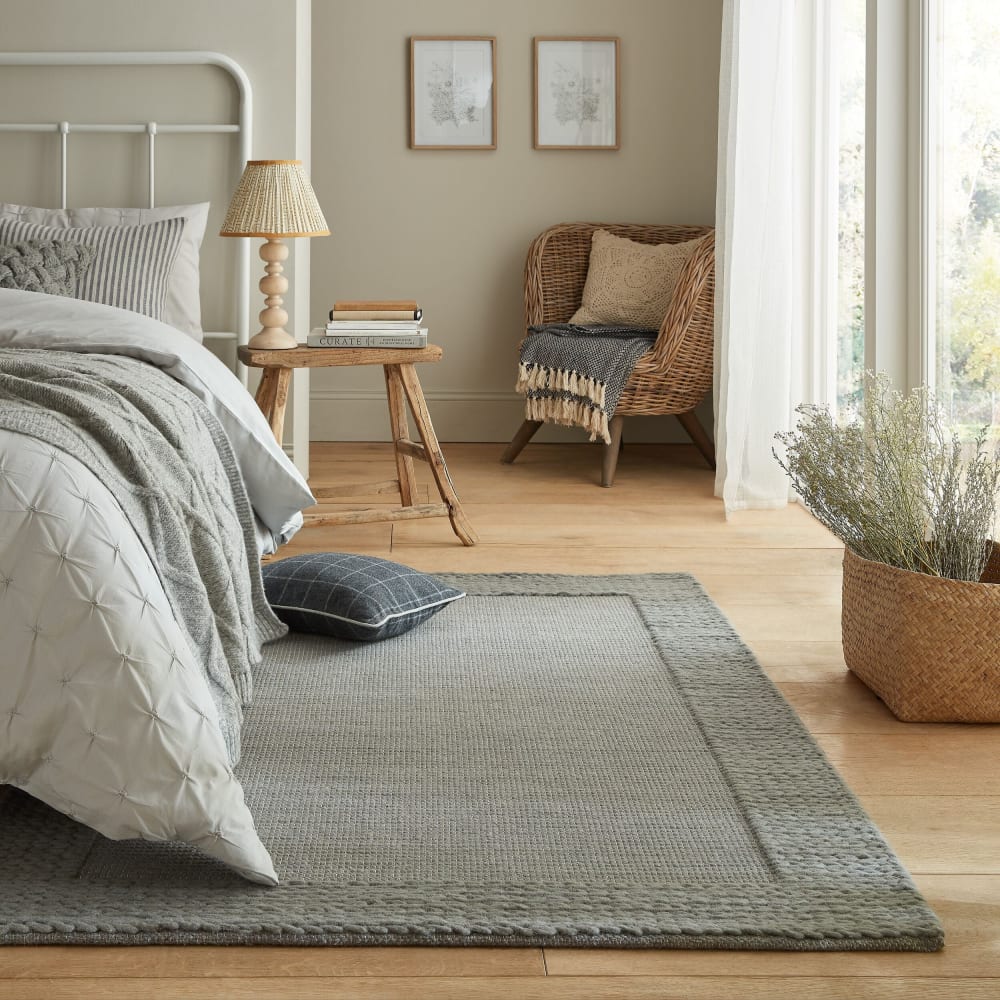 Tapis en laine à bordure grise 160x230cm — vue 3