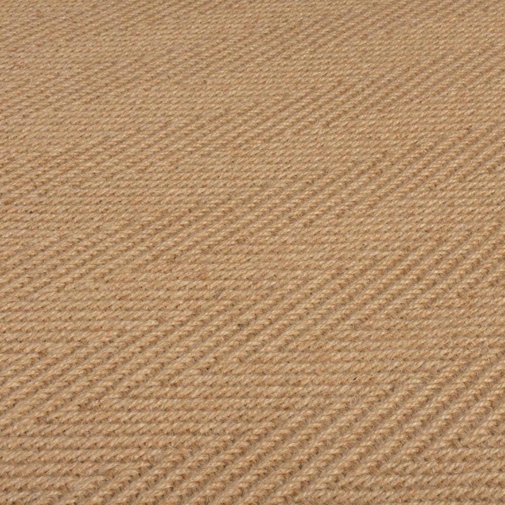 Tapis en jute beige avec bords verts kaki — vue 4