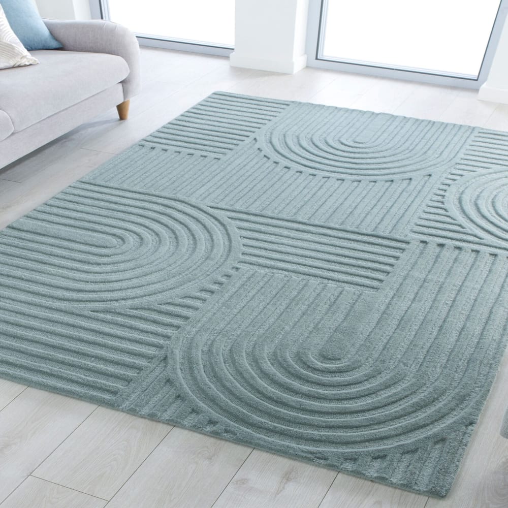 Tapis en laine bleue 120x170cm — vue 3