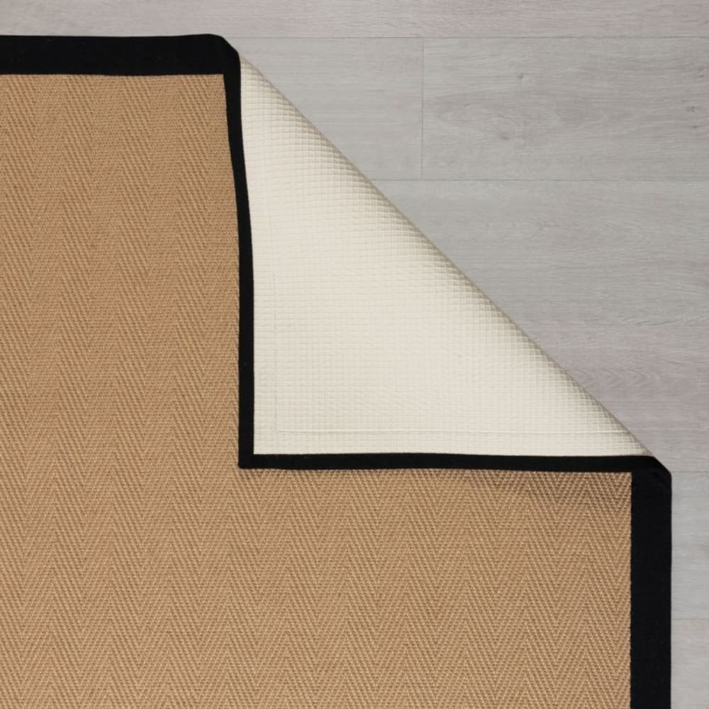 Tapis en jute beige avec bords noirs — vue 4