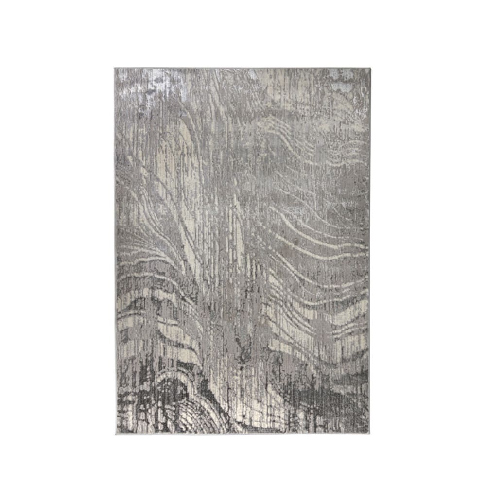 Flair Rugs Tapis moderne en polypropylène argent Gris Pvc - Poly Chlorure De Vinyle