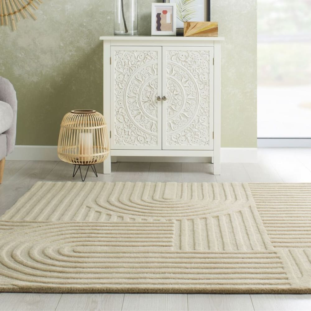 Tapis en laine beige 120x170cm — vue 3