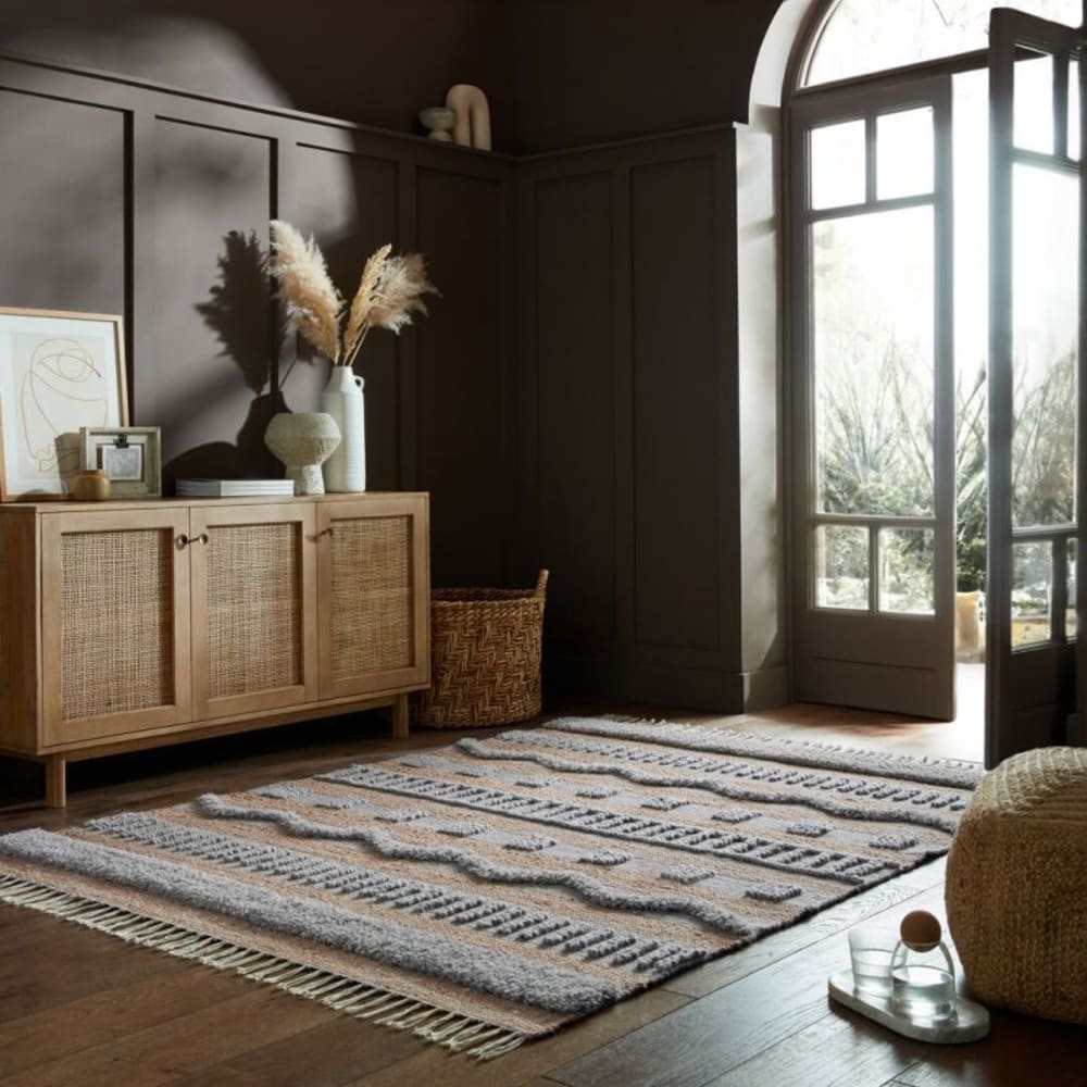 Tapis en jute à reliefs gris et beige - Maisons du Monde