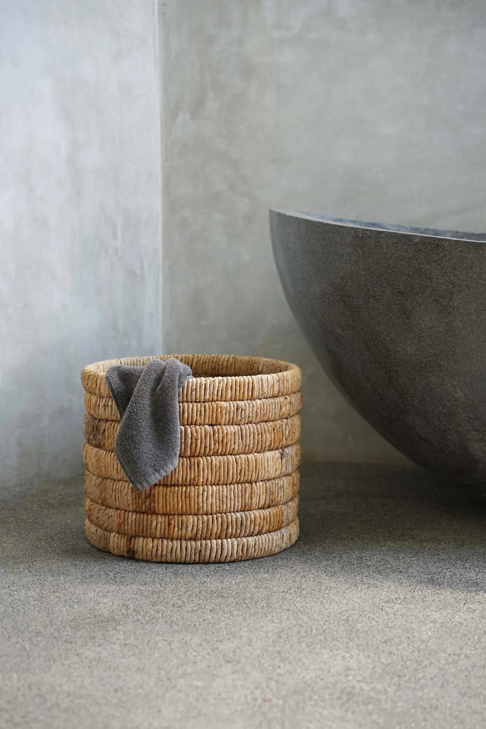 Panier feuille de bananier marron 37x37x31cm