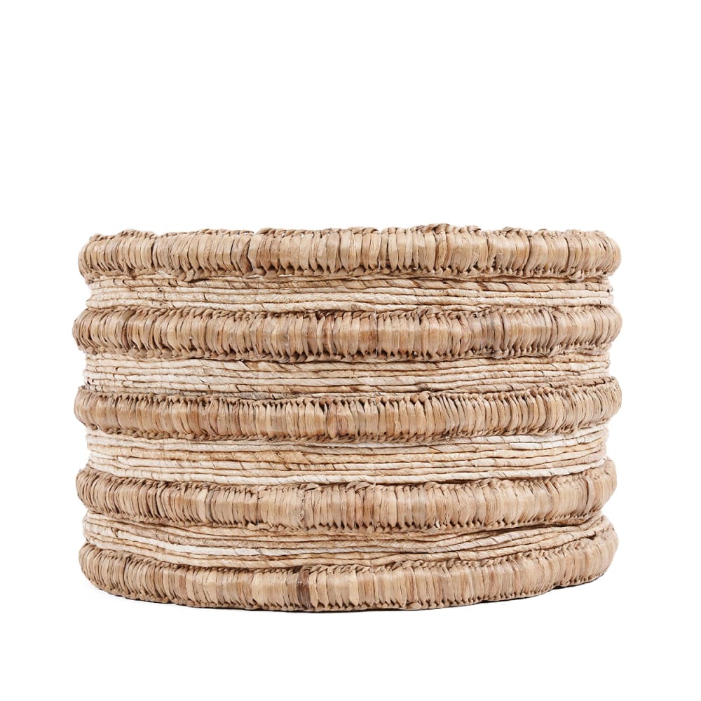 Bazar Bizar Panier jacinthe d’eau et feuille de bananier marron 54x54x35cm style bord de mer Beige Fibres Naturelles