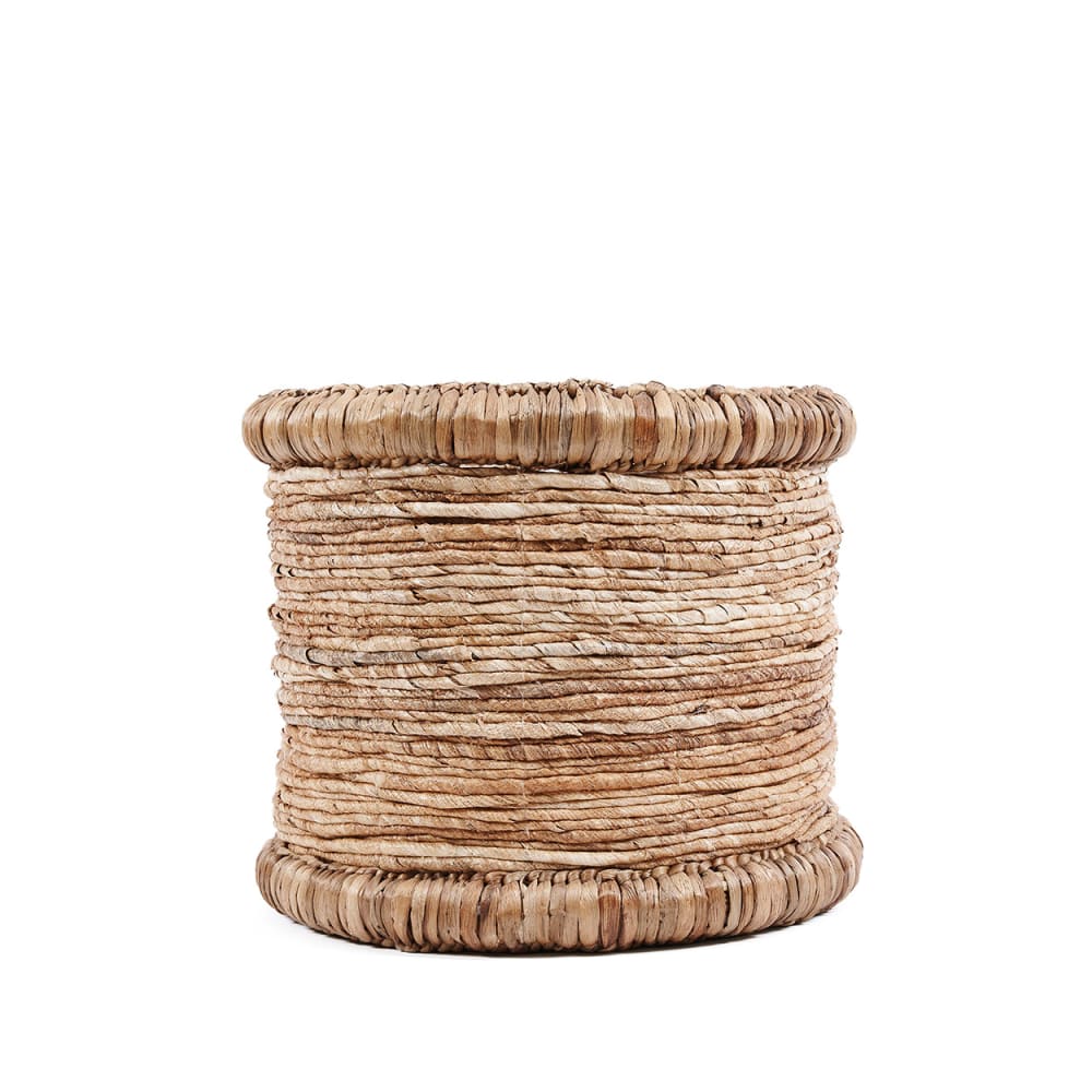 Bazar Bizar Korb aus wasserhyazinthe und bananenbätternin braun, 38x38x34cm style seaside Beige Naturfasern