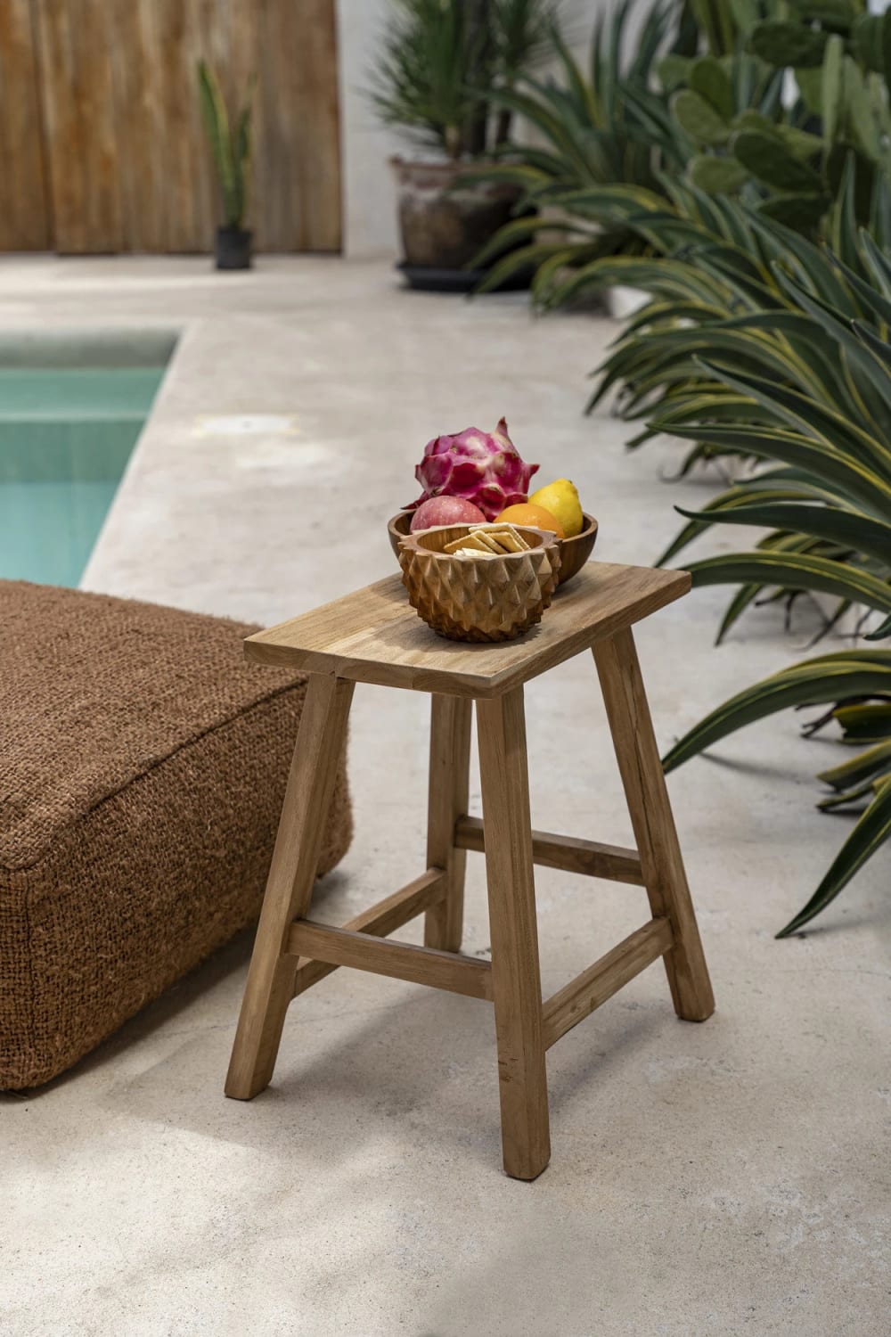 Bol en bois de teck de couleur marron 15 x 15 x 8 cm - Maisons du Monde