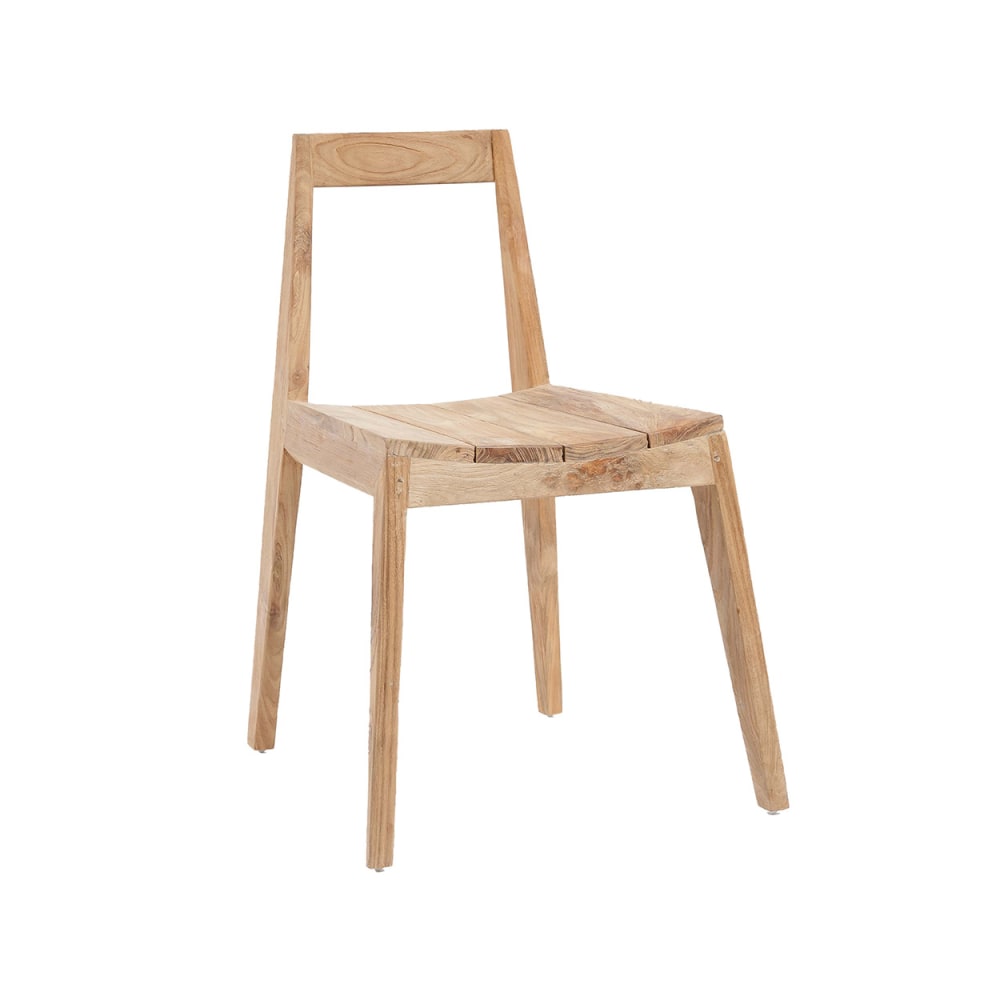 Bazar Bizar Stuhl aus recyceltem, teakholz style seaside Beige
