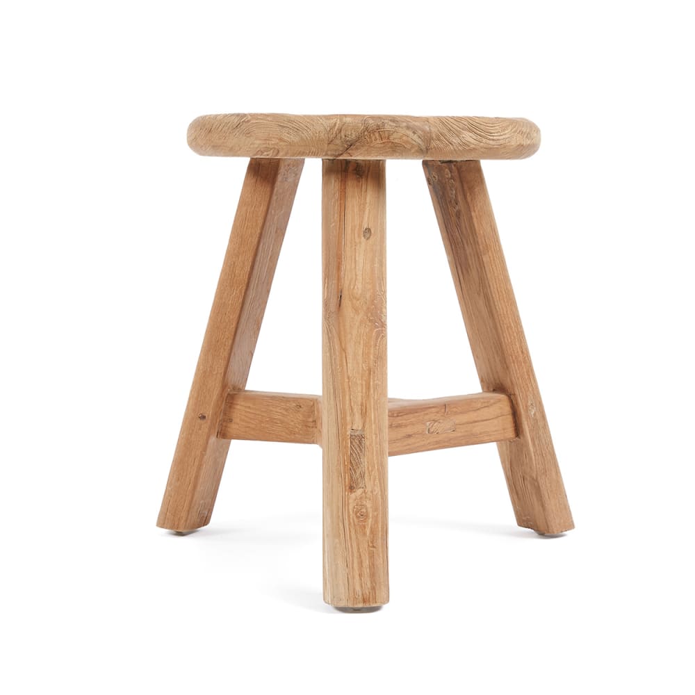 Bazar Bizar Hocker aus teakholz in braun, 35x35x45cm style seaside Beige