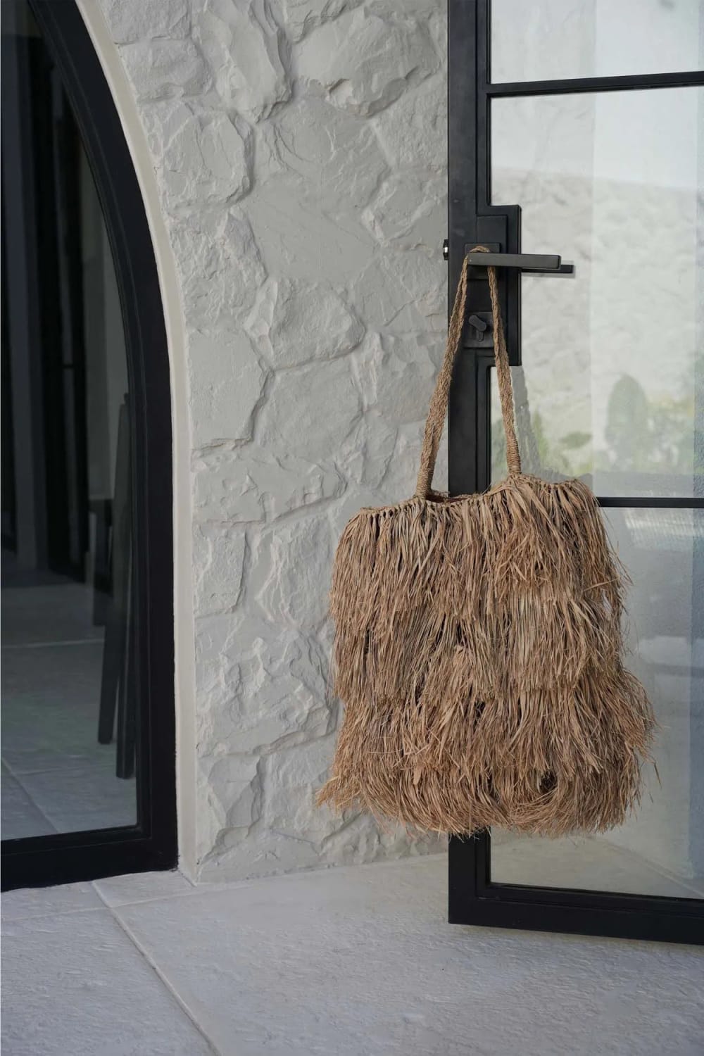 Bazar Bizar Tasche aus raffia in braun, 32x15x100cm style seaside Beige Naturfasern