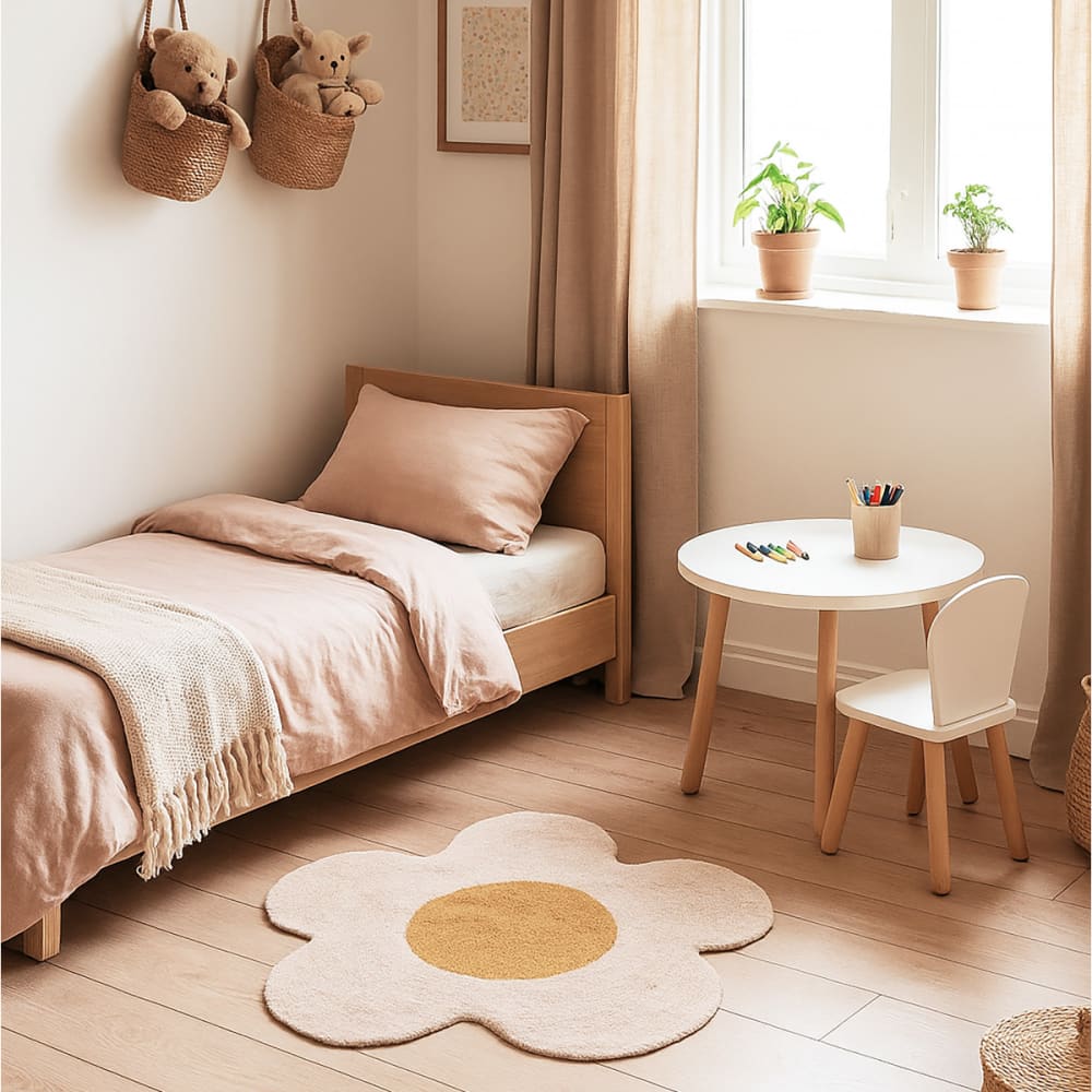 Tapis marguerite enfant coton tufté 80x80cm - Maisons du Monde