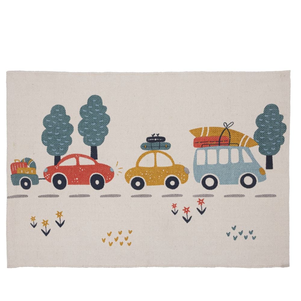 Tapis enfant voiture coton canvas 60x90cm