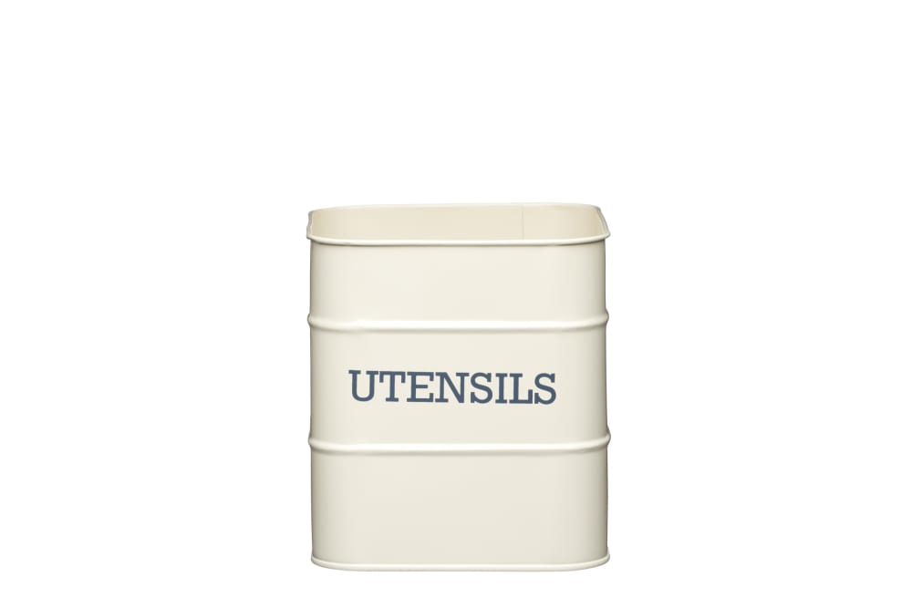 Pot à Ustensiles de Cuisine en Métal Crème