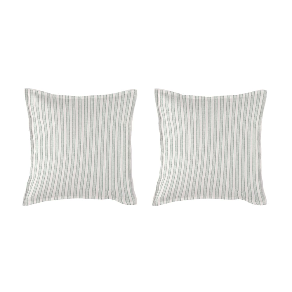 2 Taies d'oreiller en percale de coton organic 50x50+2,5 cm vert clair