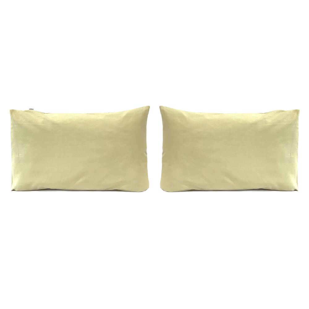 2 taies d'oreiller lin/coton organic 50x75 cm jaune