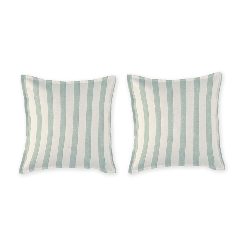 2 Taies d'oreiller en percale de coton organic 50x50+2,5 cm vert clair
