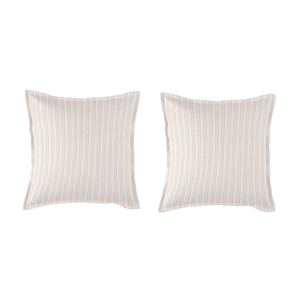 2 Taies d'oreiller en percale de coton organic 50x50+2,5 cm sable