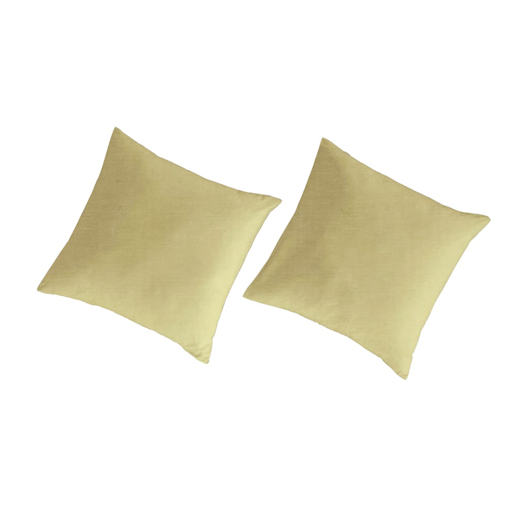 2 taies d'oreiller lin/coton organic 65x65 cm jaune