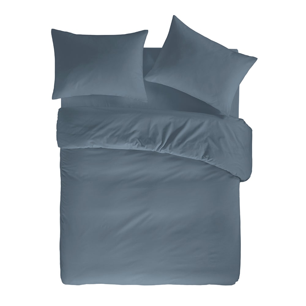 Housse de couette en percale de coton 200x200 cm bleu - Maisons du Monde