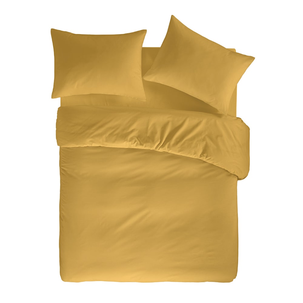 Housse de couette en percale de coton 260x240 cm moutarde - Maisons du Monde