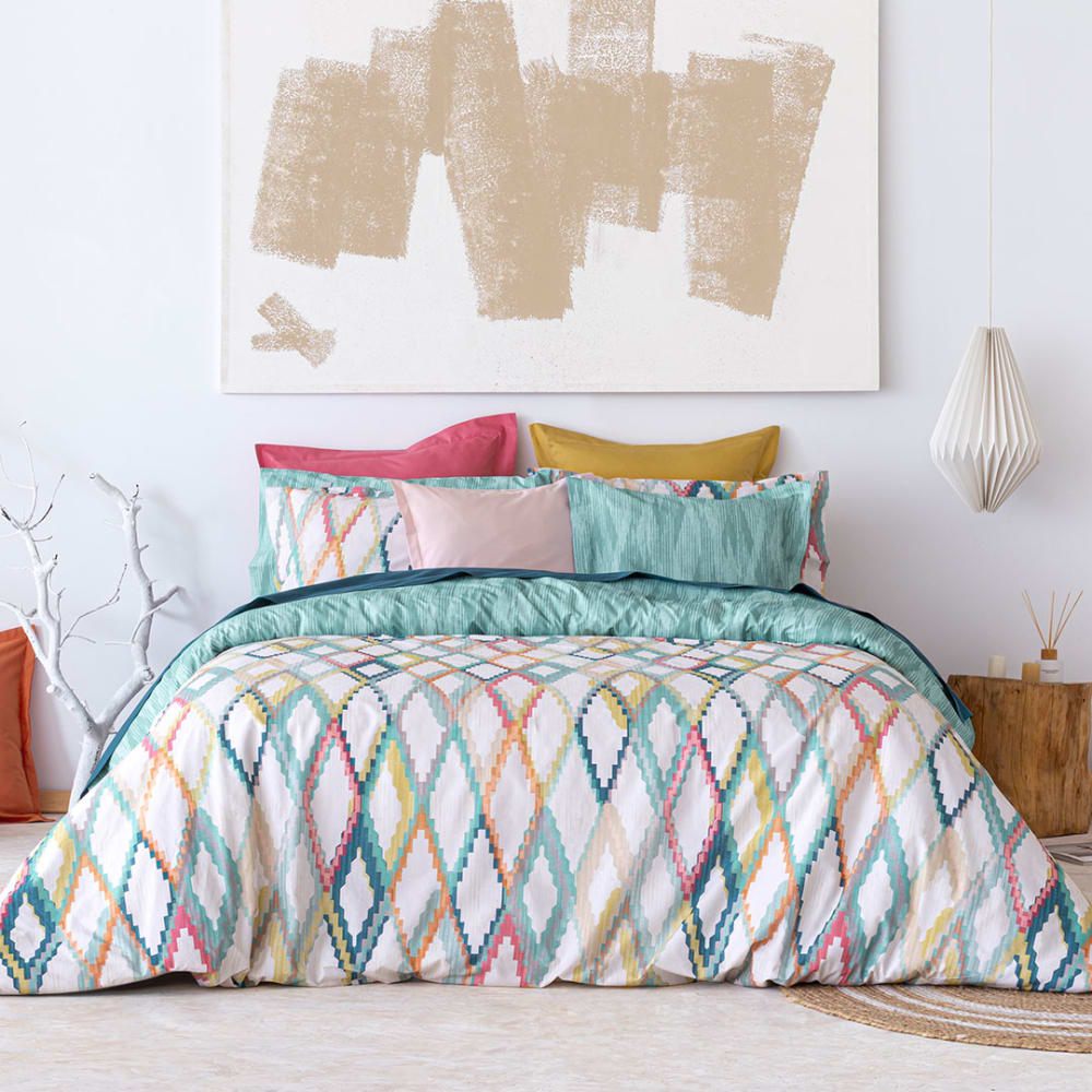 Housse de couette réversible en coton  200x200 cm multicolore