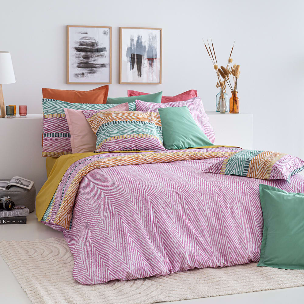 Housse de couette réversible en coton 155x220 cm multicolore - Maisons du Monde