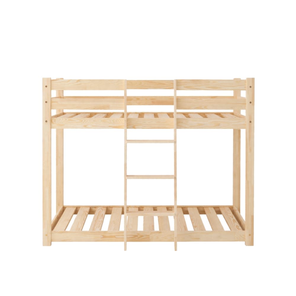 Adeko Kids Etagenbett für Kinder aus Kiefernholz Braun Baby