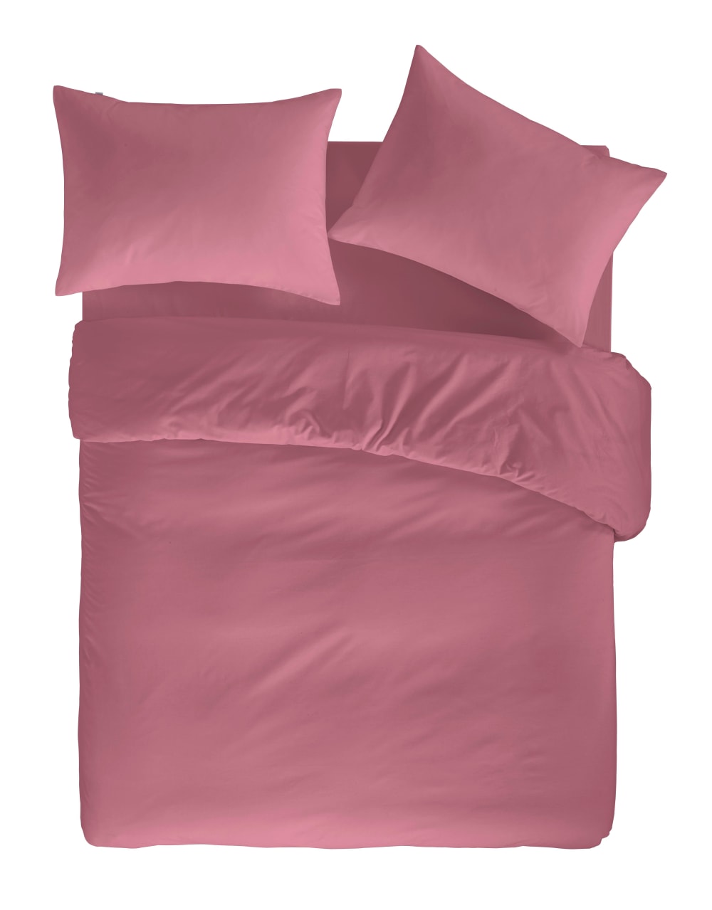 Housse de couette uni en coton 155x220 cm rose foncé - Maisons du Monde