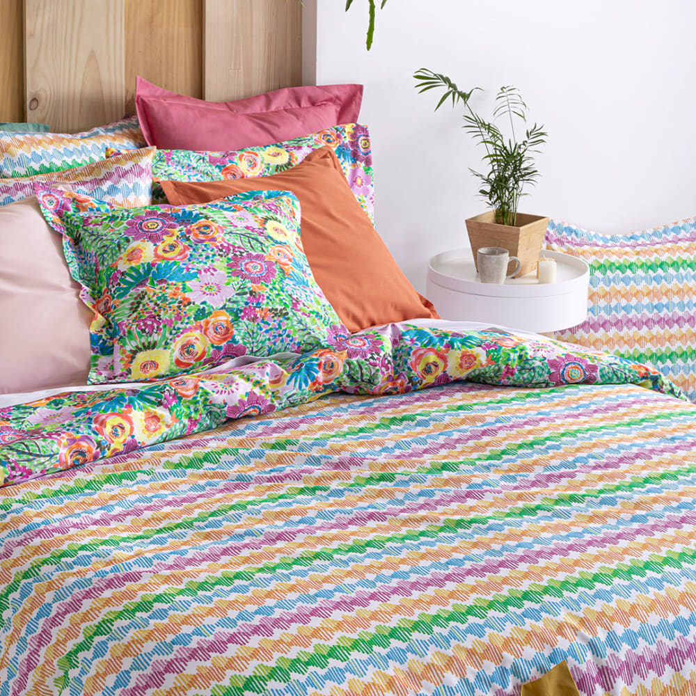 Housse de couette réversible en coton 140x200 cm multicolore - Maisons du Monde