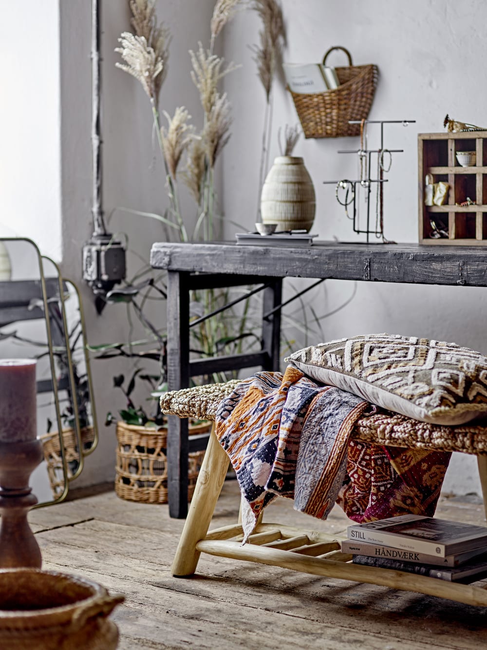 2er-Set Beistelltische aus Eichenfurnier, beige - Maisons Du