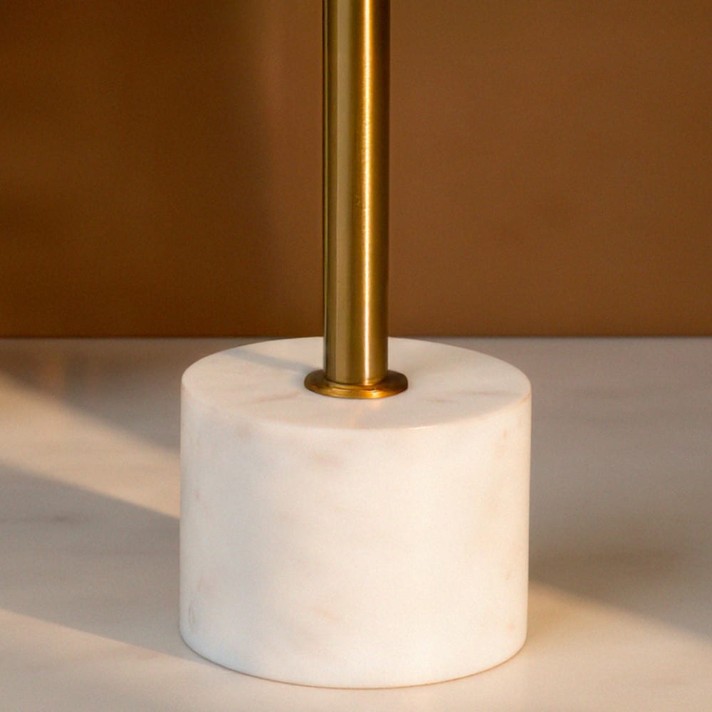 Table d'appoint en effet laiton et marbre ø51cm - Laiton