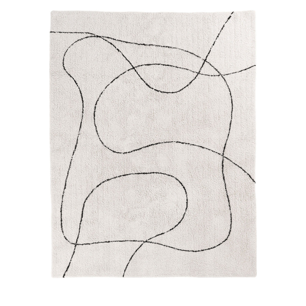 Tapis avec formes organiques - 200x300cm beige coton